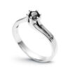 pierścionek w białym złocie z czarnym diamentem 0,25ct