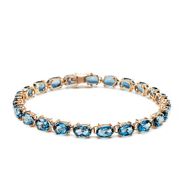 Piękna bransoletka złota z London Blue Topaz - BZX5282