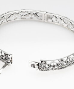Srebrna piękna ażurowa bransoletka typu bangle - BDM3227 - Image 4