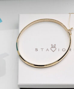 Złota sztywna bransoletka typu bangle - 333 - BXX5452 – Bild 7