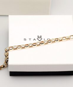 Piękna złota bransoletka ROLO - 585 - BZX6233 - CHARMS - Image 4