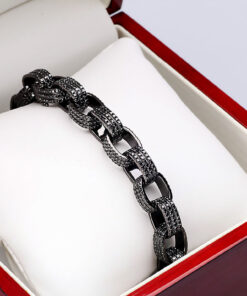 Exclusive | Czarna bransoleta z czarnymi diamentami - DDB0280 - Obrázek 3