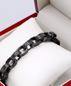 Exclusive | Czarna bransoleta z czarnymi diamentami - DDB0280 - Obrázek 5