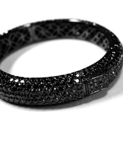 Exclusive | Bransoleta typu BANGLE z czarnego złota z czarnymi diamentami - obrazek 3