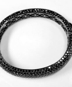 Exclusive | Bransoleta typu BANGLE z czarnego złota z czarnymi diamentami - obrazek 4