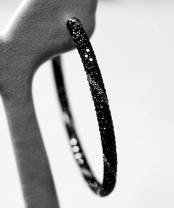 Exclusive | duże kolczyki koła z czarnymi i białymi diamentami - obrazek 4