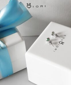 Kolczyki z białego złota ze szmaragdami i diamentami - KBD2950E - Image 6