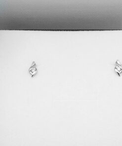Kolczyki z białego złota z diamentami - KBD5720 - Image 4