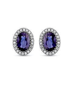 Alternatywny widok Exclusive | Owalne kolczyki z szafirami i diamentami – KBD6000S
