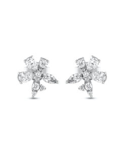 Kolczyki z białego złota z diamentami markiza, gruszka - KBD6093 - obrazek 4