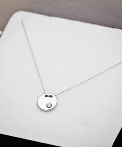 Naszyjnik z brylantem w białym złocie - obrazek 3