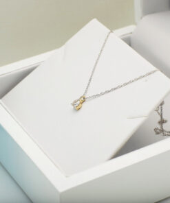 Naszyjnik złoty z brylantem 0,15ct biały lub żółty łańcuszek - Image 5