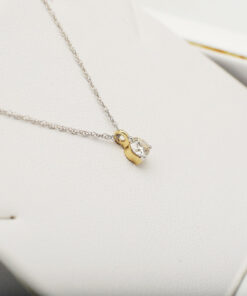 Naszyjnik złoty z brylantem 0,15ct biały lub żółty łańcuszek - Image 7