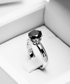Exclusive | niezwykły pierścionek z czarnym diamentem w białym złocie 750 - obrazek 5