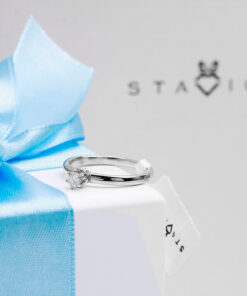 Piękny pierścionek zaręczynowy z diamentem 0.15ct – Bild 7