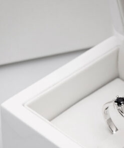 pierścionek w białym złocie z czarnym diamentem 0,25ct - obrazek 6