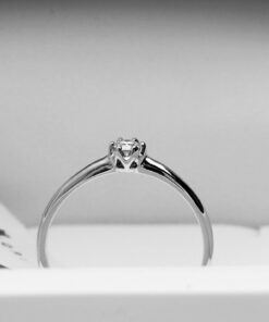 pierścionek zaręczynowy z białego złota z diamentem 0,10ct - Obrázek 8