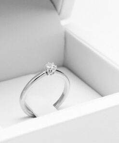 klasyczny pierścionek zaręczynowy z brylantem 0,15ct - obrazek 6