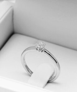 klasyczny pierścionek zaręczynowy z brylantem 0,15ct - obrazek 7