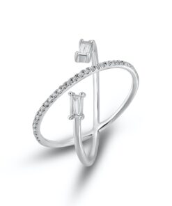 Exclusive | niezwykły pierścionek z diamentami bagietowymi i brylantami w 18K złocie – Bild 4