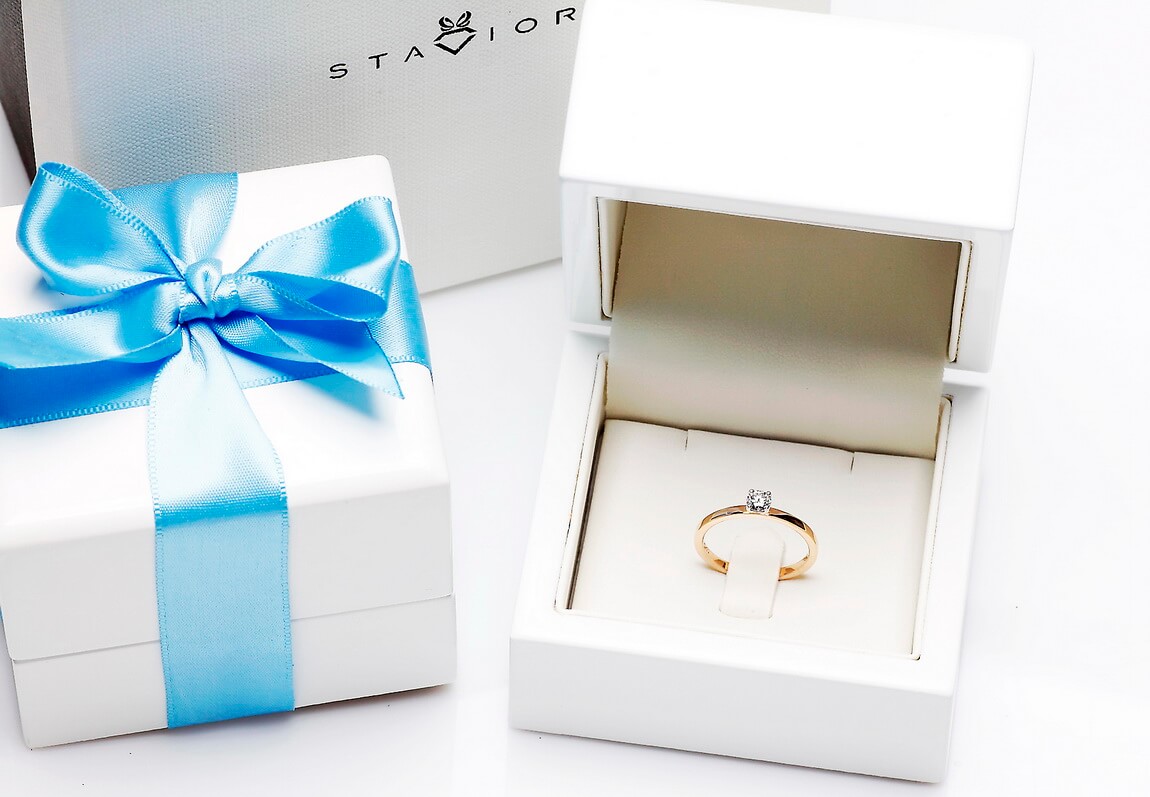 Staviori® Must Have | idealny pierścionek zaręczynowy złoto 585 koszyczek i brylant 0,20ct - Image 2