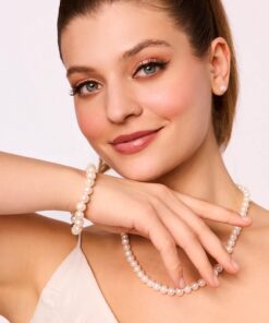 Złoty naszyjnik z naturalnymi dużymi perłami 10-11mm - obrazek 7