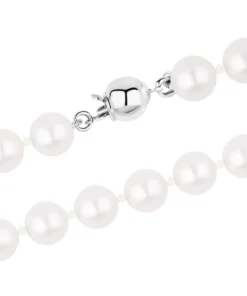 Bransoletka srebrna z perłami 8mm - BSN3453 - obrazek 3