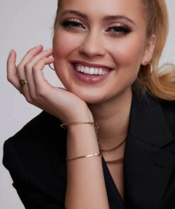 Alternatywny widok Srebrna skręcana pozłacana bransoletka - BSC6682