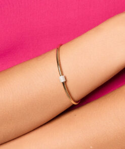 bransoletka bangle złoto 333 z cyrkoniami - obrazek 3