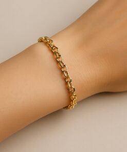 Piękna złota bransoletka ROLO - 585 - BZX6233 - CHARMS - Image 8