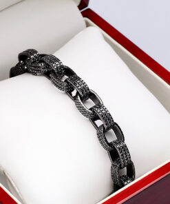 Exclusive | Czarna bransoleta z czarnymi diamentami - DDB0280 - Obrázek 8