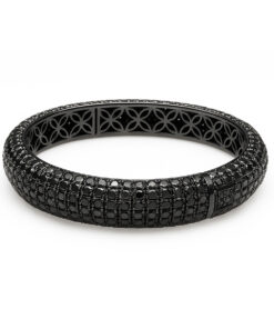 Exclusive | Bransoleta typu BANGLE z czarnego złota z czarnymi diamentami