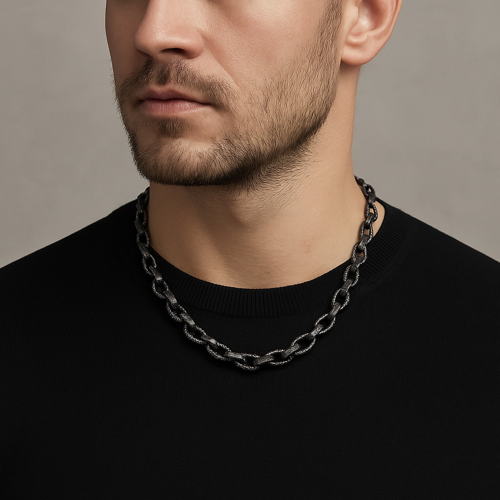Exclusive | Czarne złoto i czarne diamenty - naszyjnik unisex - obrazek 5