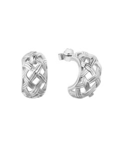 Srebrne kolczyki o ażurowym splocie - KDK6606