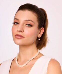 Srebrne pozłacane kolczyki szarnir z perłami - obrazek 7