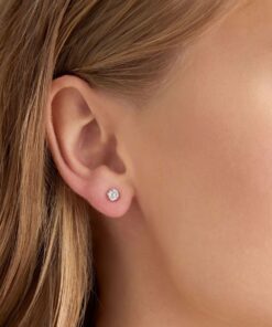 Srebrne małe kolczyki z cyrkonią 3mm - obrazek 4