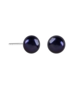 Srebrne kolczyki z czarnymi perłami 8mm - KSN4315 – Bild 3