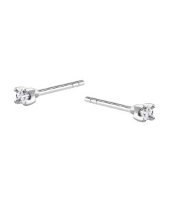 Delikatne kolczyki diamentowe w białym złocie - KBD0507 - obrazek 6
