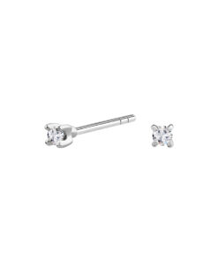 Delikatne kolczyki diamentowe w białym złocie - KBD0507