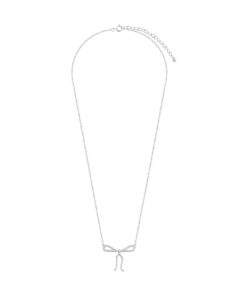 Srebrny naszyjnik kokardka z cyrkoniami - Obrázek 4