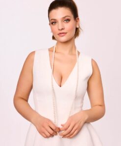 Piękny klasyczny naszyjnik z naturalnych pereł 120/150 cm - Obrázek 3