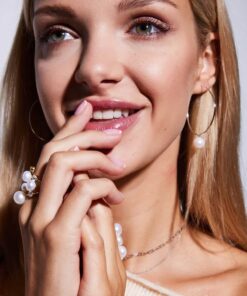 Pierścionek otwarty, srebrny pozłacany z naturalnymi perłami - obrazek 5