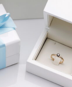 Pierścionek z czarnym diamentem 0,25ct w różowym złocie - Obrázek 6