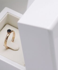 Pierścionek z czarnym diamentem 0,25ct w różowym złocie - Obrázek 14