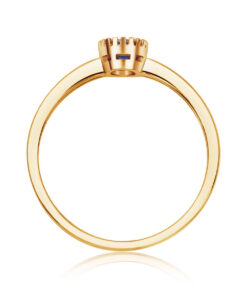Pierścionek z żółtego złota z szafirem 0,50ct - Image 6