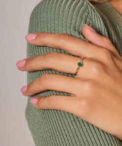 Pierścionek z żółtego złota ze szmaragdem 0,40ct PZC6664 - Obrázek 5