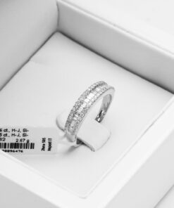 pierścionek z białego złota z brylantami i diamentami bagietkowymi - obrazek 4