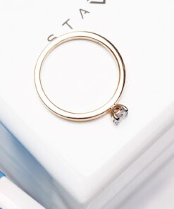 Staviori® Must Have | idealny pierścionek zaręczynowy złoto 585 koszyczek i brylant 0,20ct - Image 13