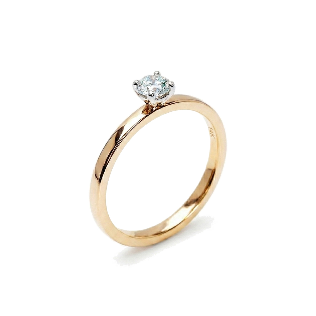Staviori® Must Have | idealny pierścionek zaręczynowy złoto 585 koszyczek i brylant 0,20ct