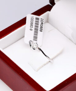 pierścionek z białego złota z diamentem 0,10ct - Image 7